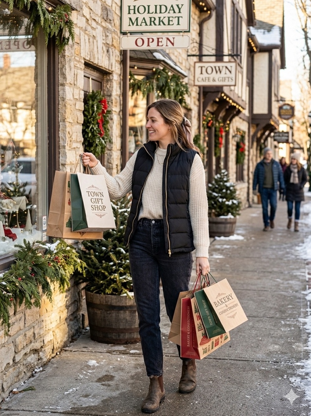 Talbots Black Quilted Down Vest
